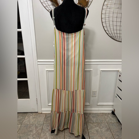 Colorful Striped Summer Long Maxi Dress - Picture 6 of 8